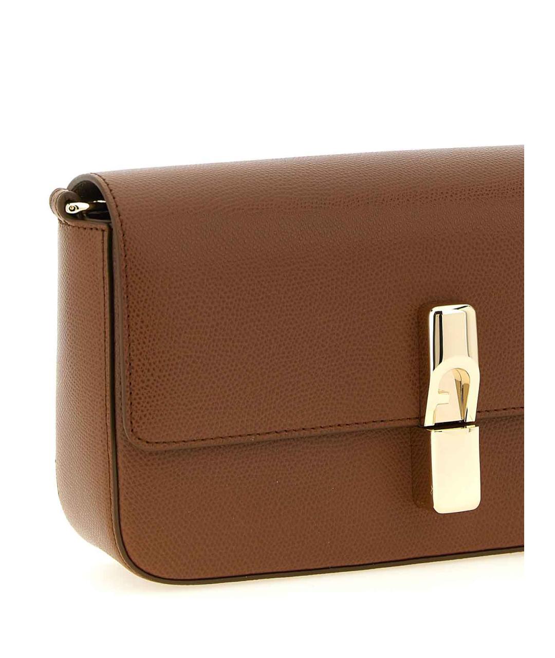 FURLA Коричневая кожаная сумка через плечо, фото 3