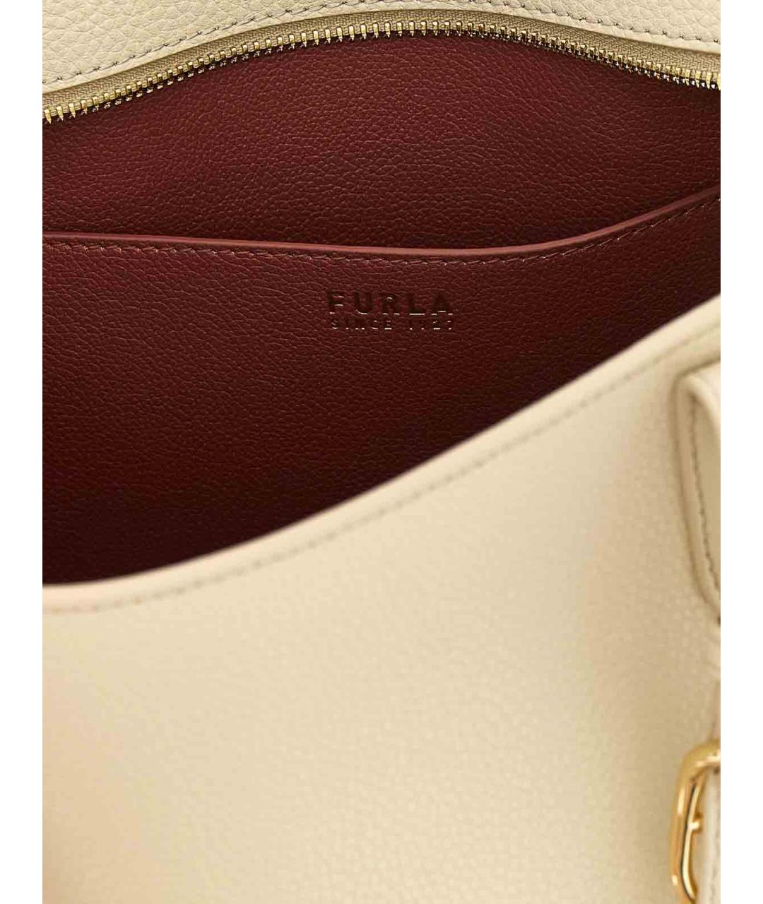 FURLA Белая кожаная сумка тоут, фото 4