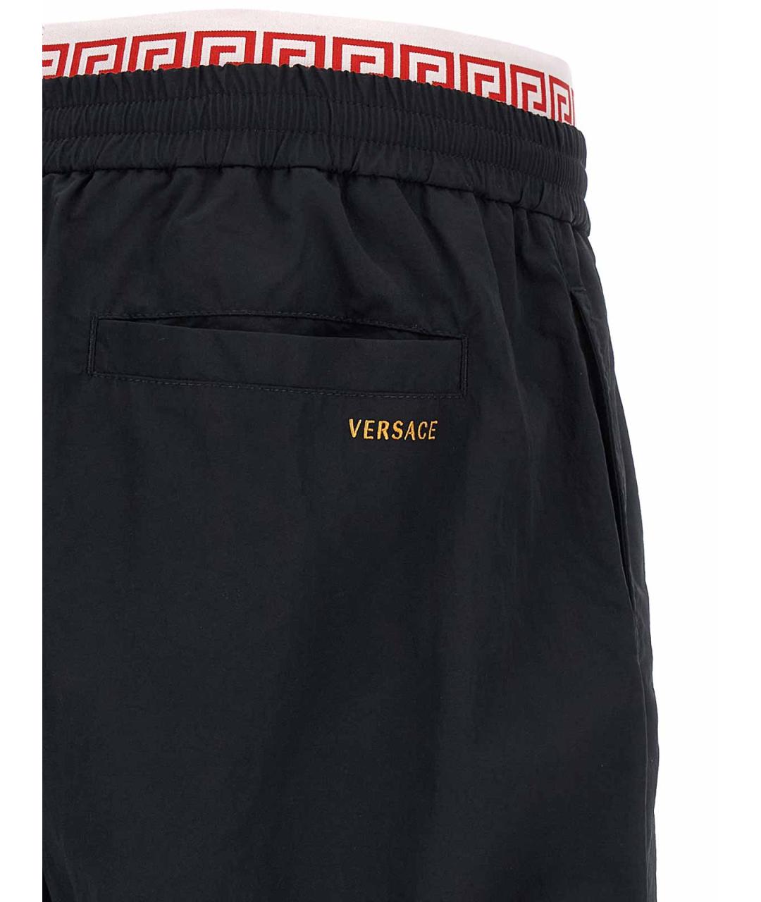 VERSACE Черные полиамидовые повседневные брюки, фото 4