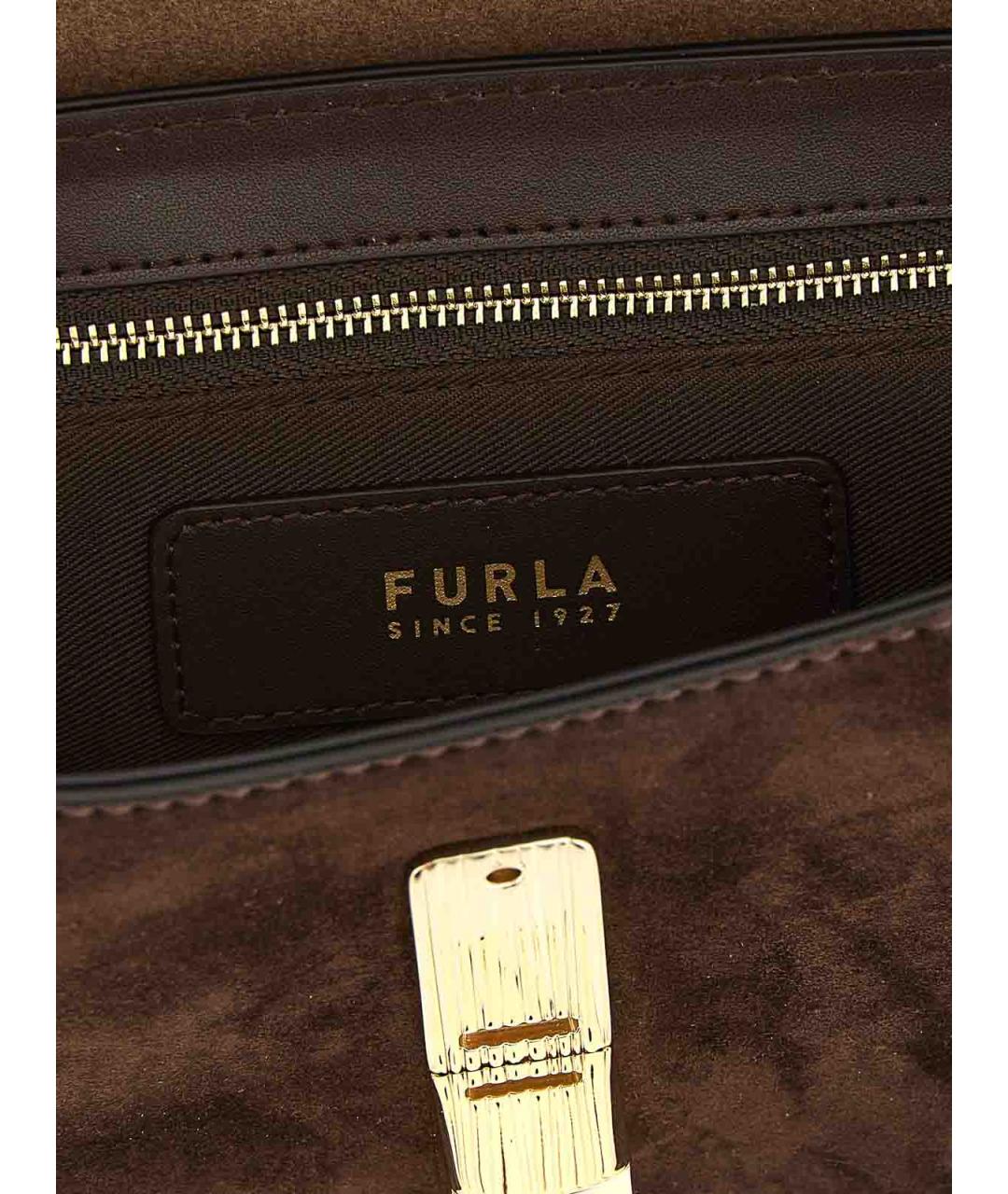 FURLA Коричневая замшевая сумка через плечо, фото 4