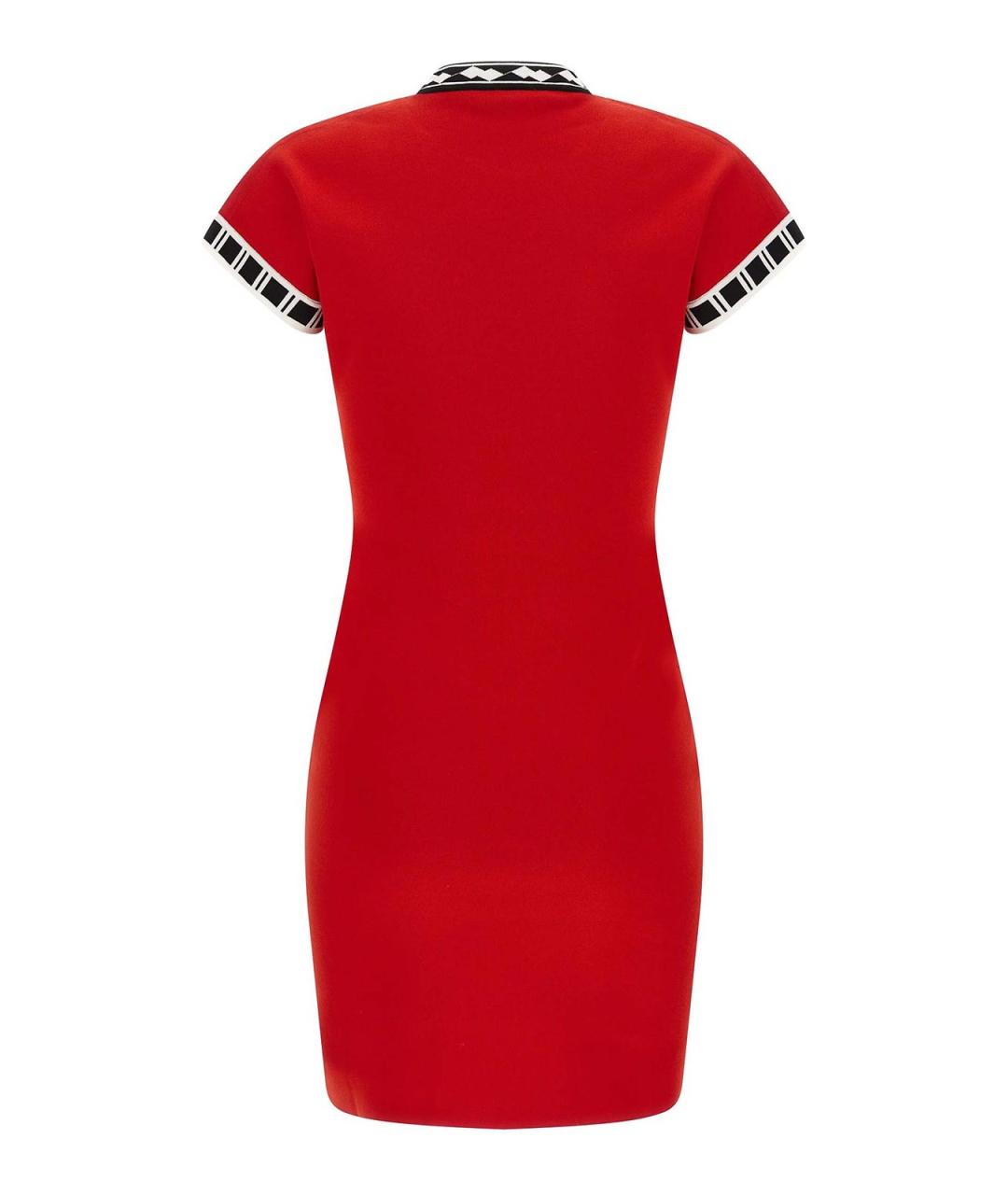 VERSACE Красное хлопковое повседневное платье, фото 2