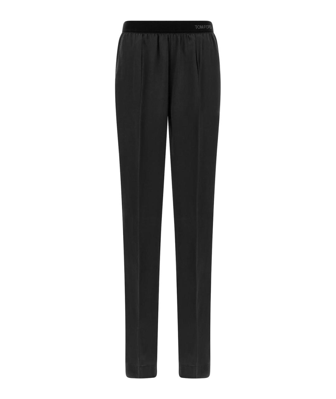 TOM FORD Черные шелковые прямые брюки, фото 1