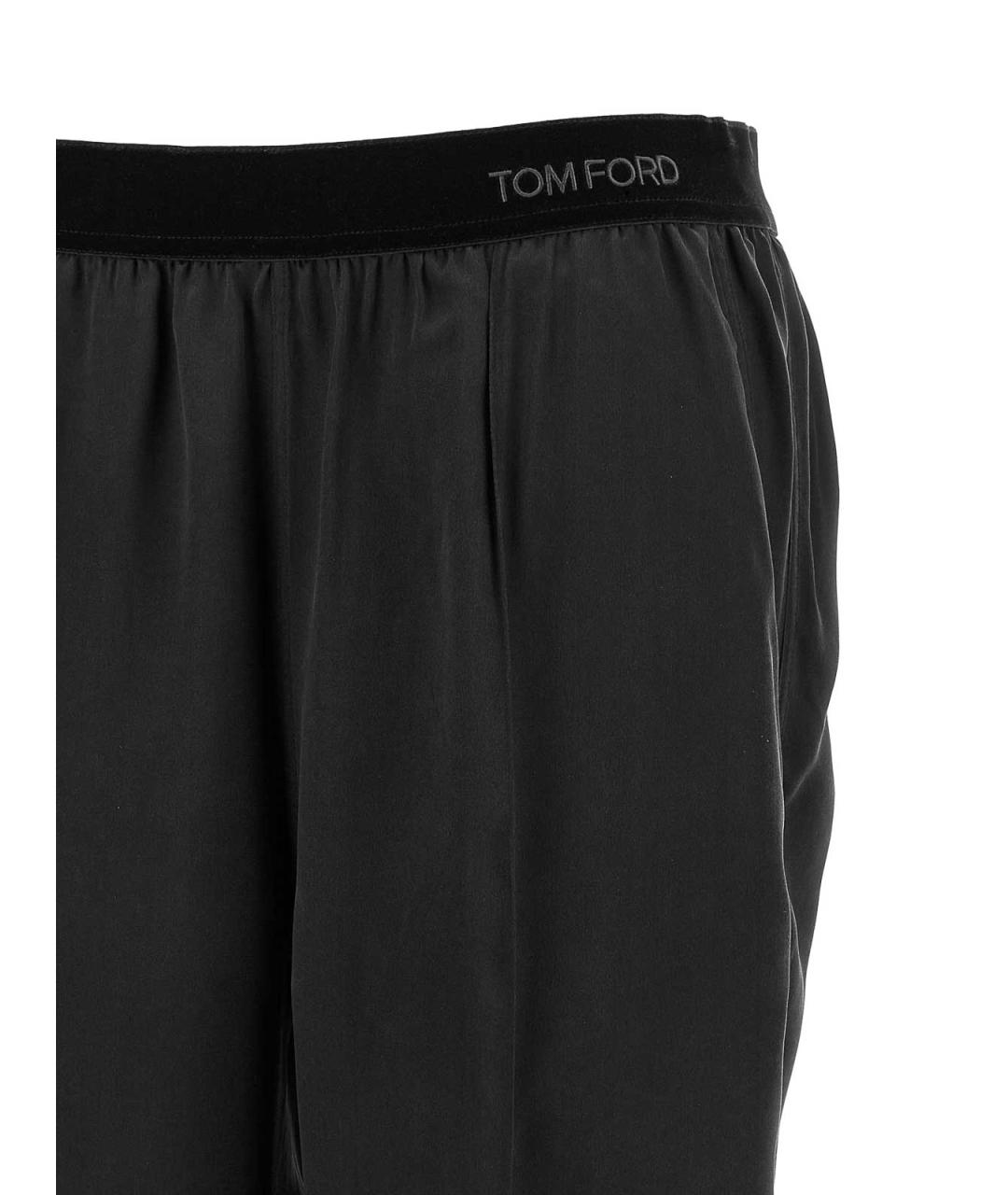 TOM FORD Черные шелковые прямые брюки, фото 3