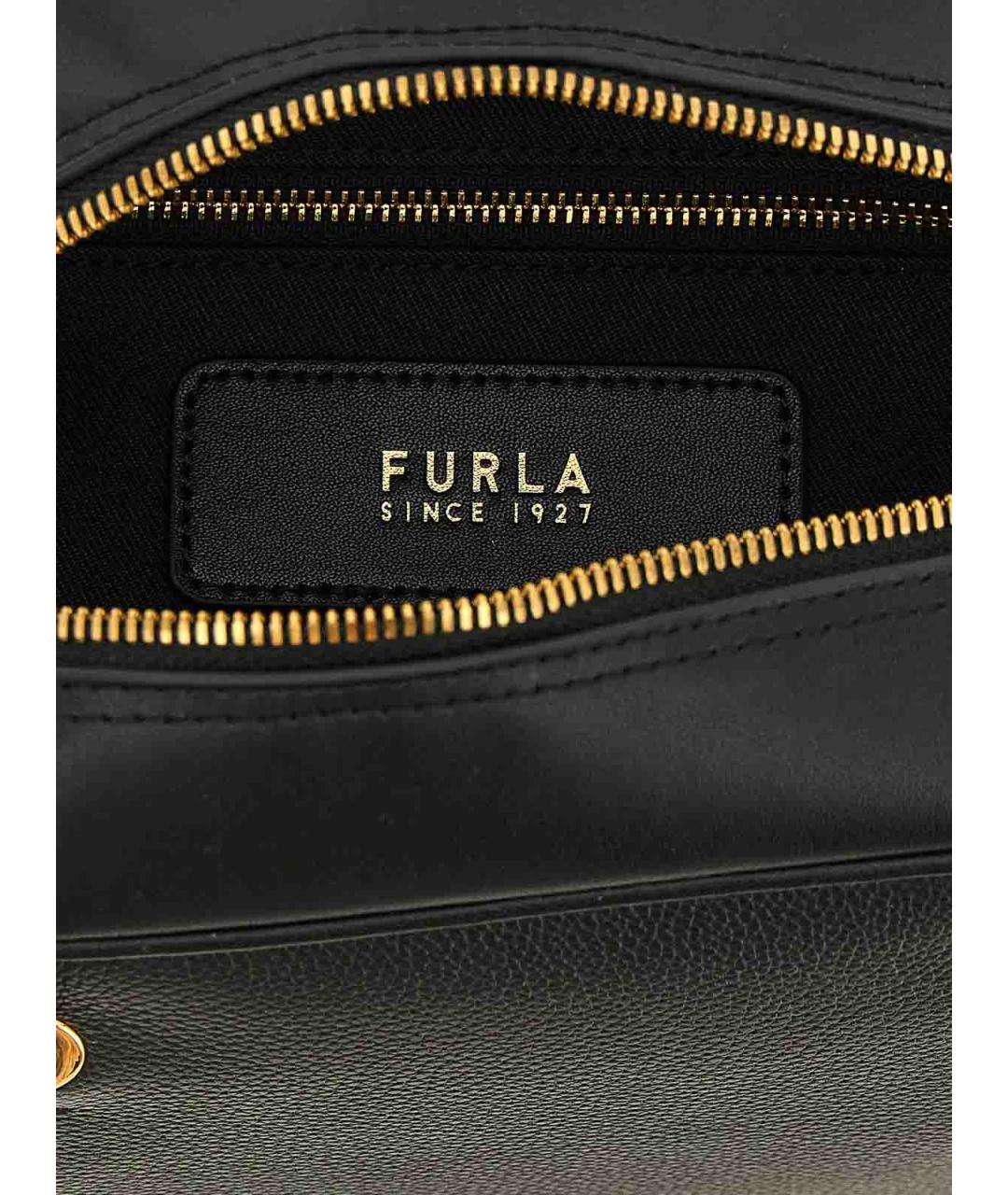 FURLA Черная кожаная сумка через плечо, фото 4