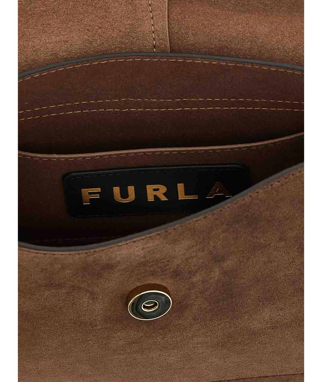 FURLA Коричневая замшевая сумка через плечо, фото 4