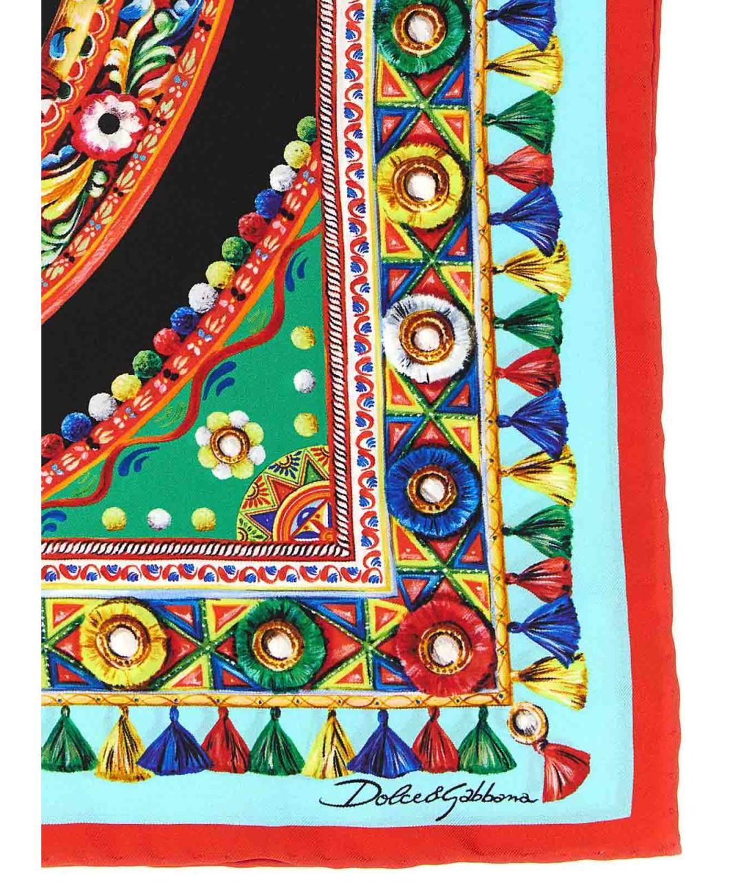 DOLCE&GABBANA Мульти шелковый шарф, фото 2