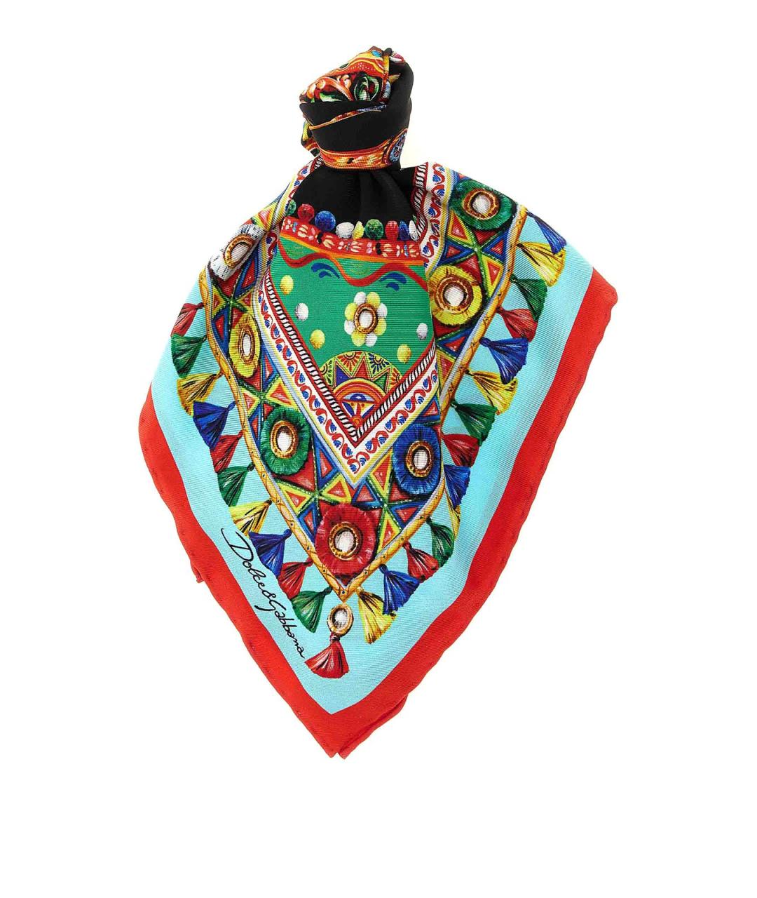 DOLCE&GABBANA Мульти шелковый шарф, фото 1