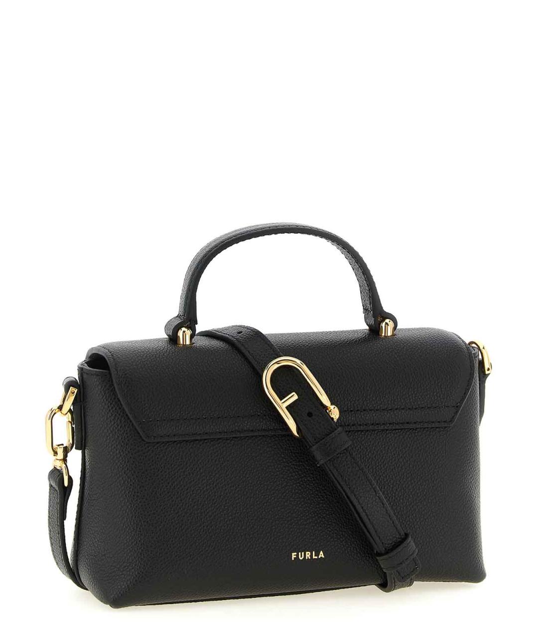 FURLA Черная кожаная сумка через плечо, фото 2