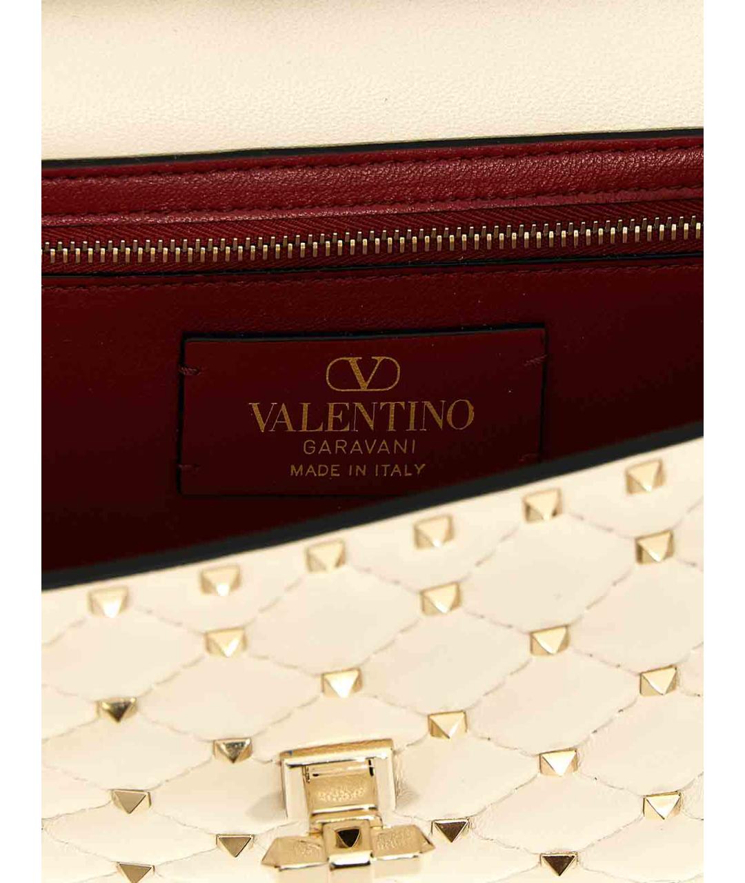 VALENTINO Белая кожаная сумка через плечо, фото 4