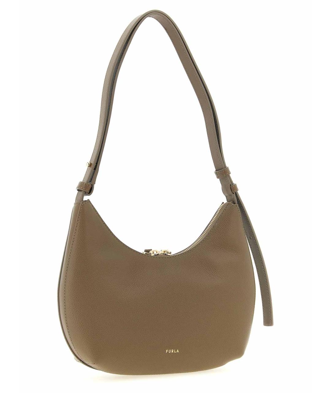 FURLA Бежевая кожаная сумка через плечо, фото 2