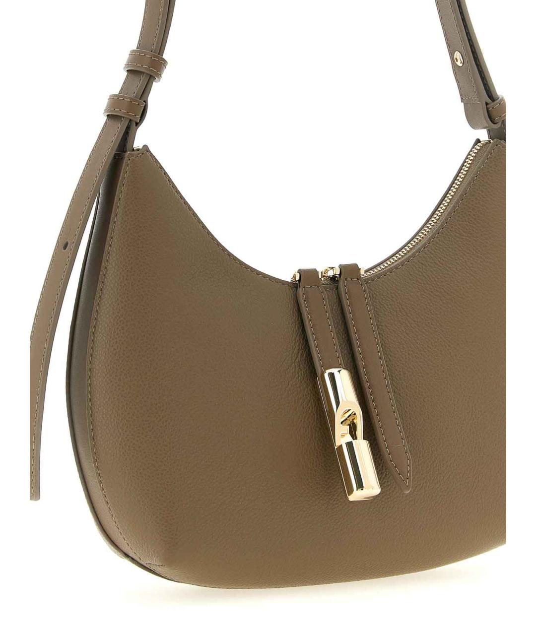 FURLA Бежевая кожаная сумка через плечо, фото 3