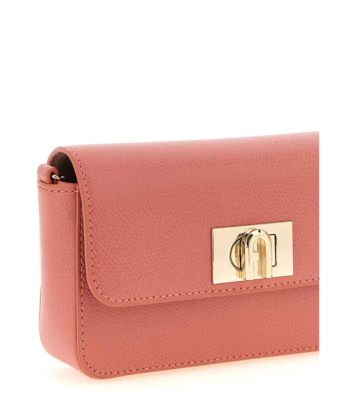 FURLA Розовая кожаная сумка через плечо, фото 3