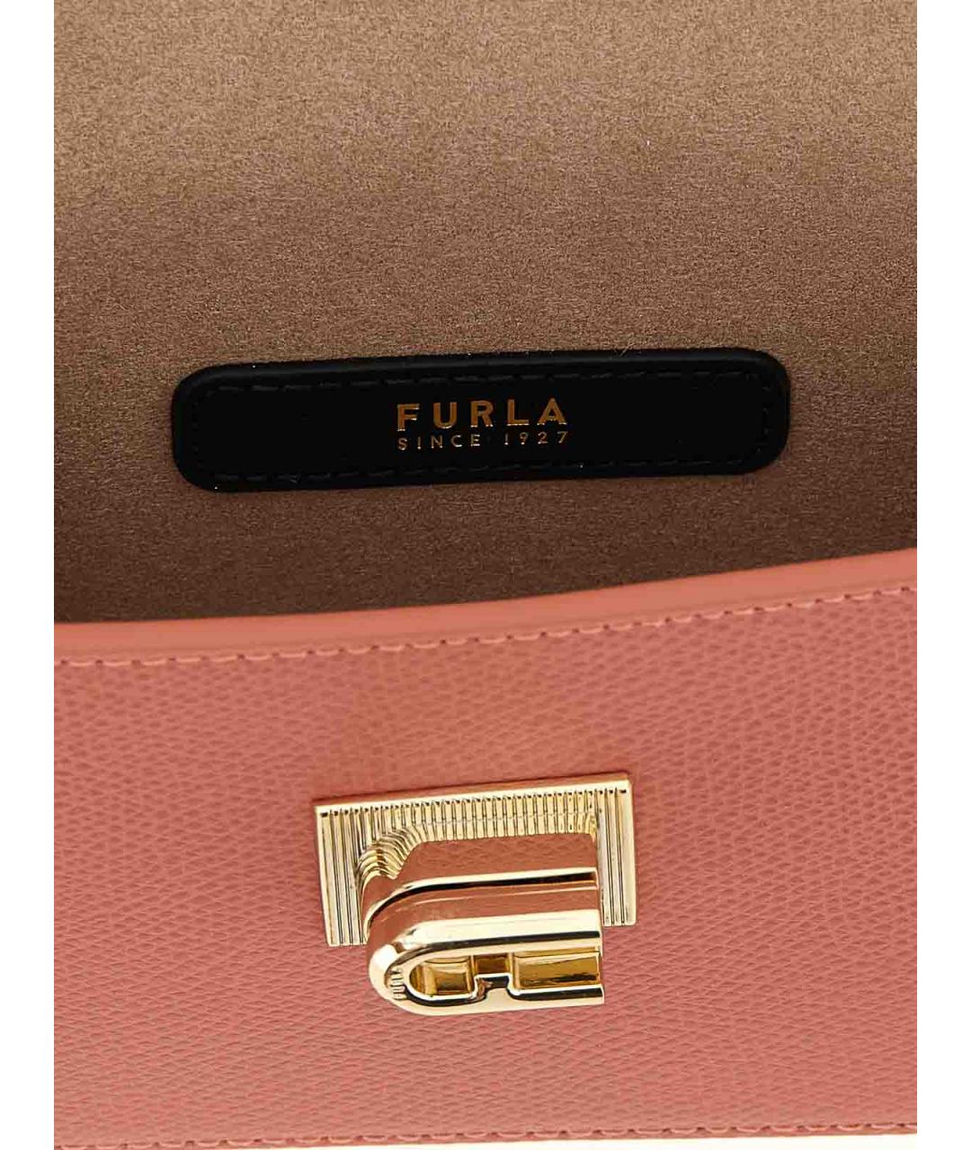 FURLA Розовая кожаная сумка через плечо, фото 4