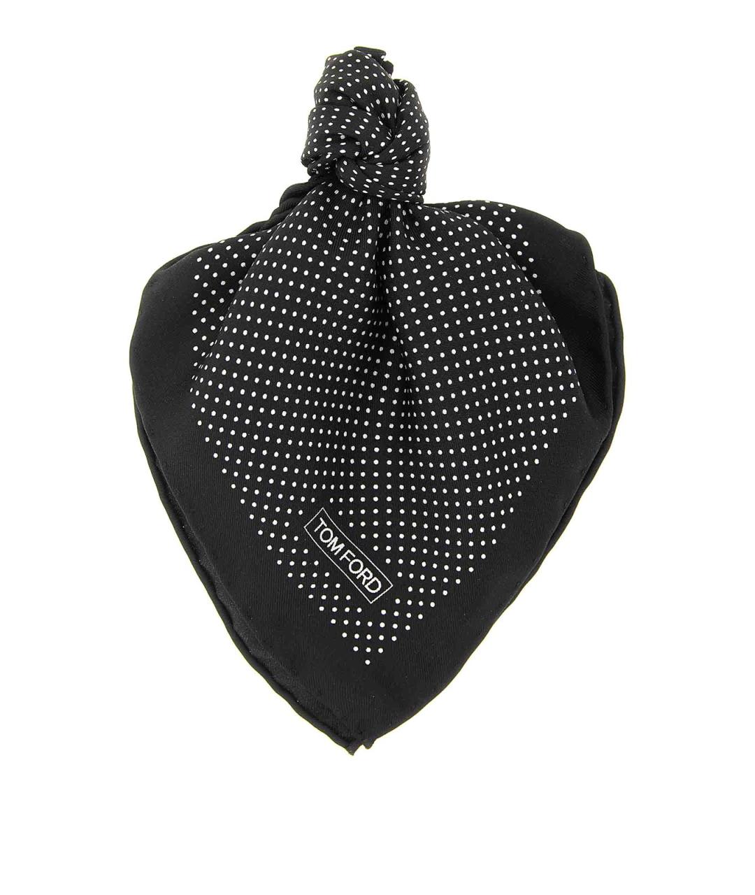 TOM FORD Черный шелковый шарф, фото 1