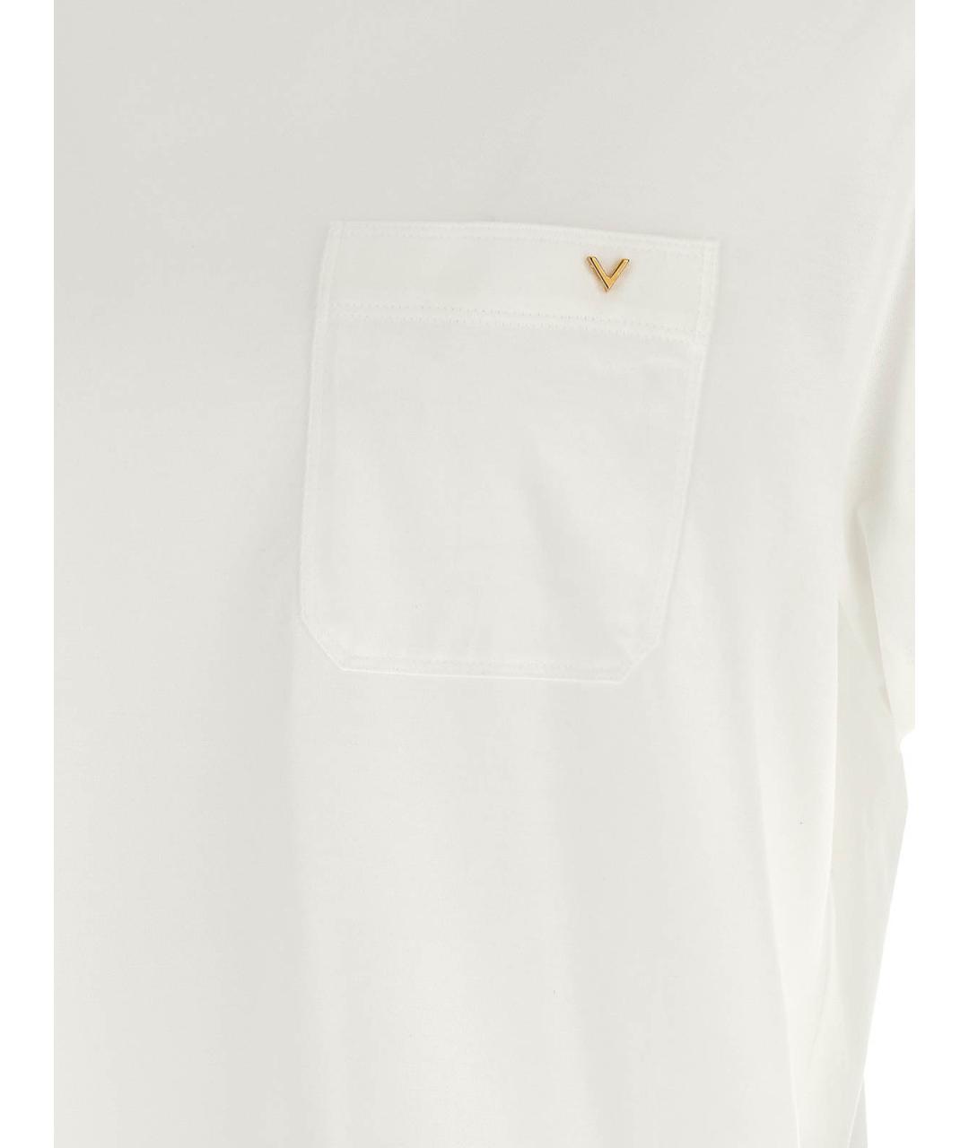 VALENTINO Белая хлопковая футболка, фото 4