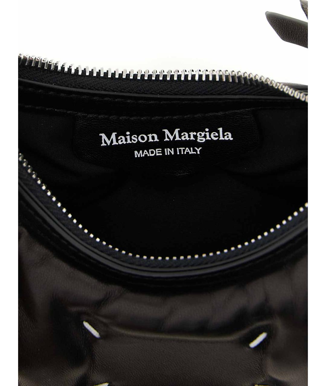 MAISON MARGIELA Черная кожаная сумка через плечо, фото 4