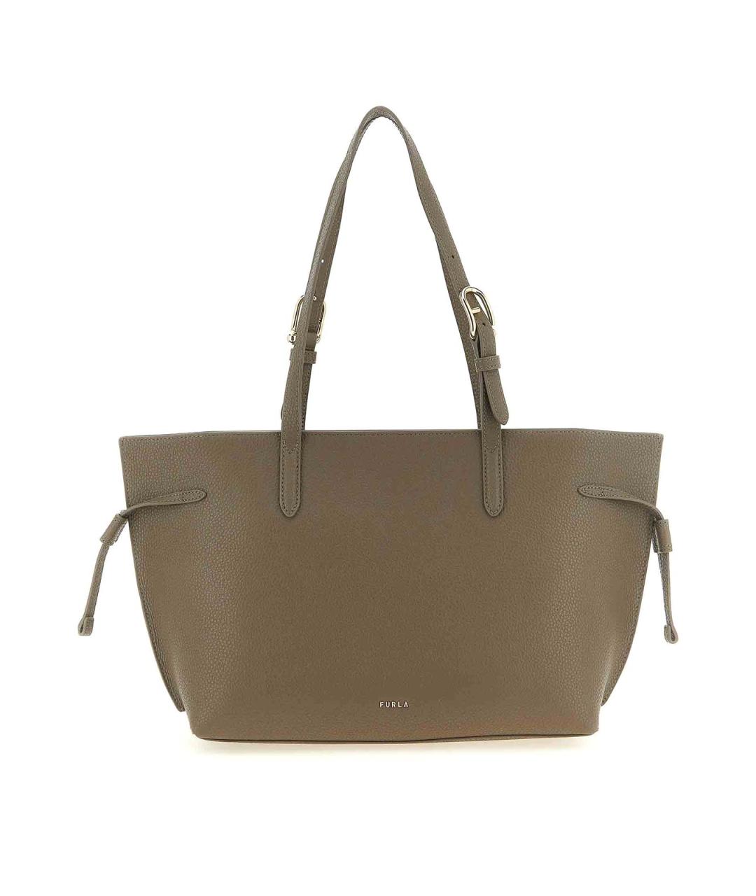 FURLA Серая кожаная сумка тоут, фото 1