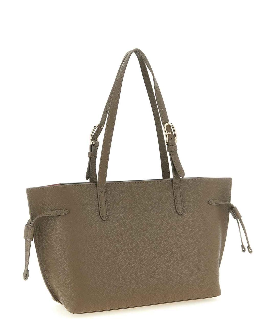 FURLA Серая кожаная сумка тоут, фото 2