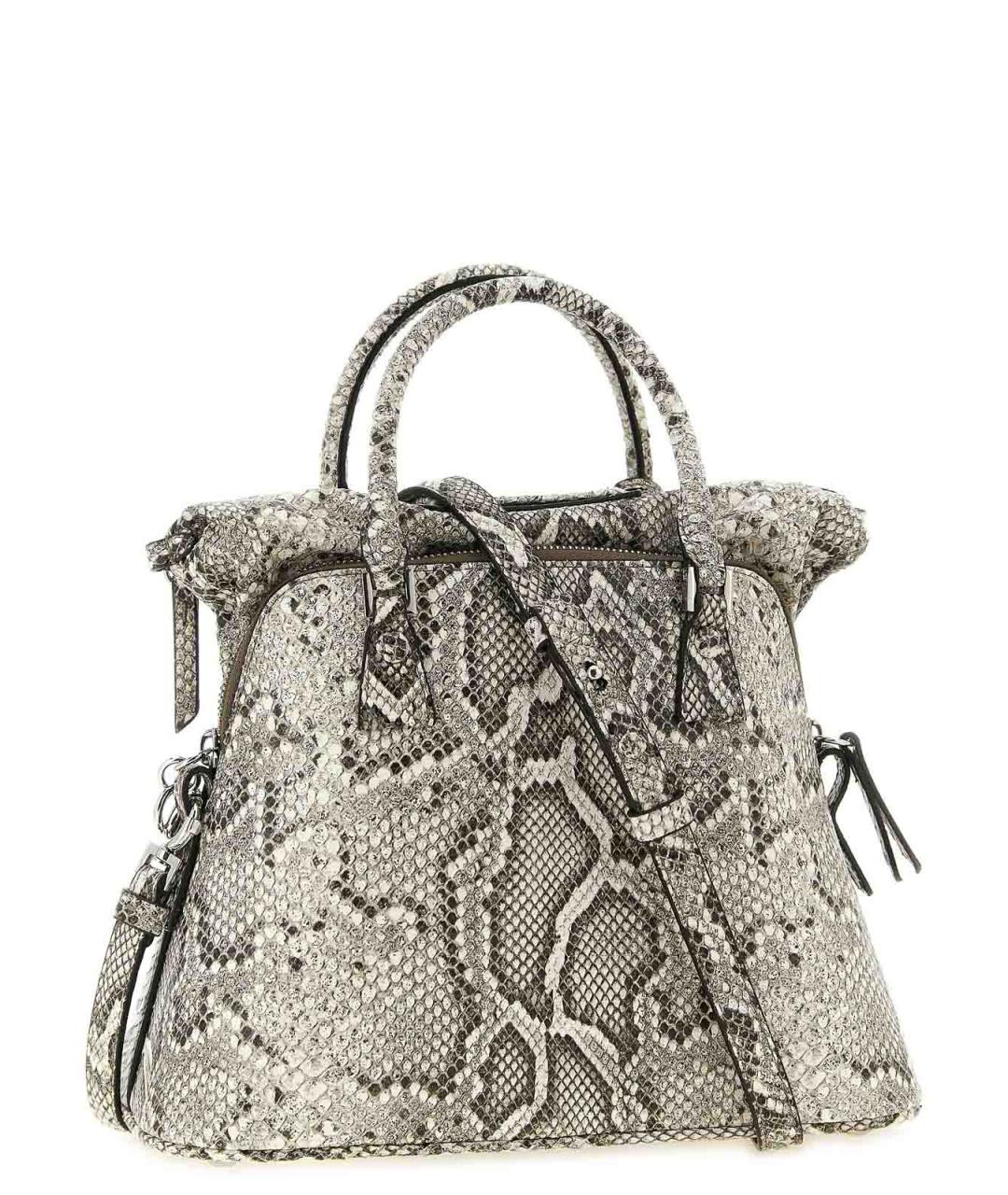 MAISON MARGIELA Серая кожаная сумка через плечо, фото 2