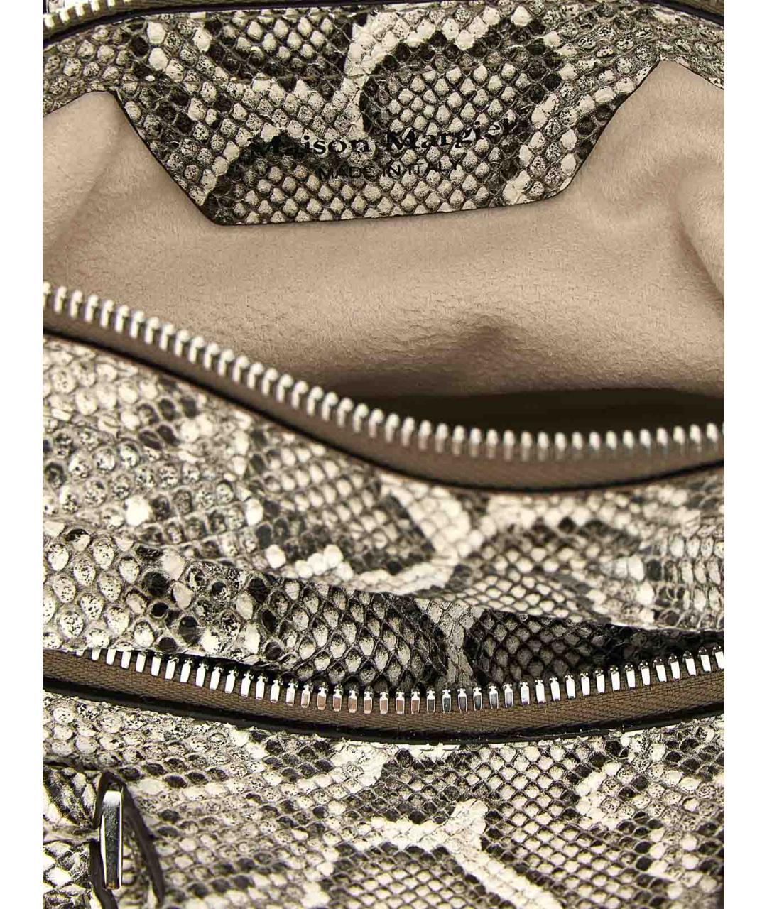 MAISON MARGIELA Серая кожаная сумка через плечо, фото 4