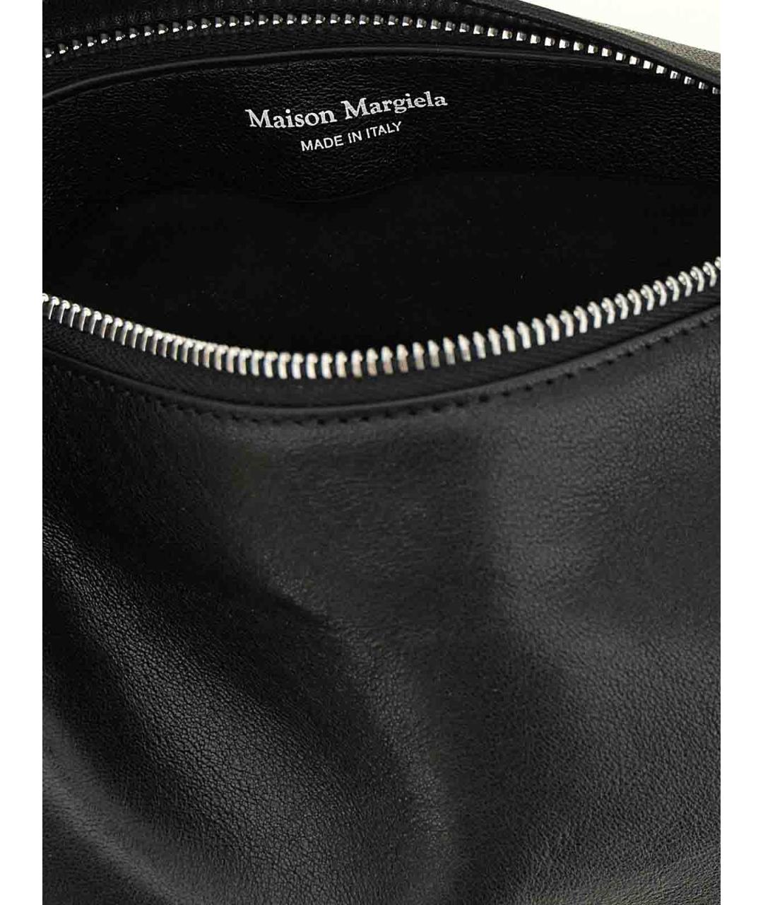 MAISON MARGIELA Черная кожаная сумка через плечо, фото 4