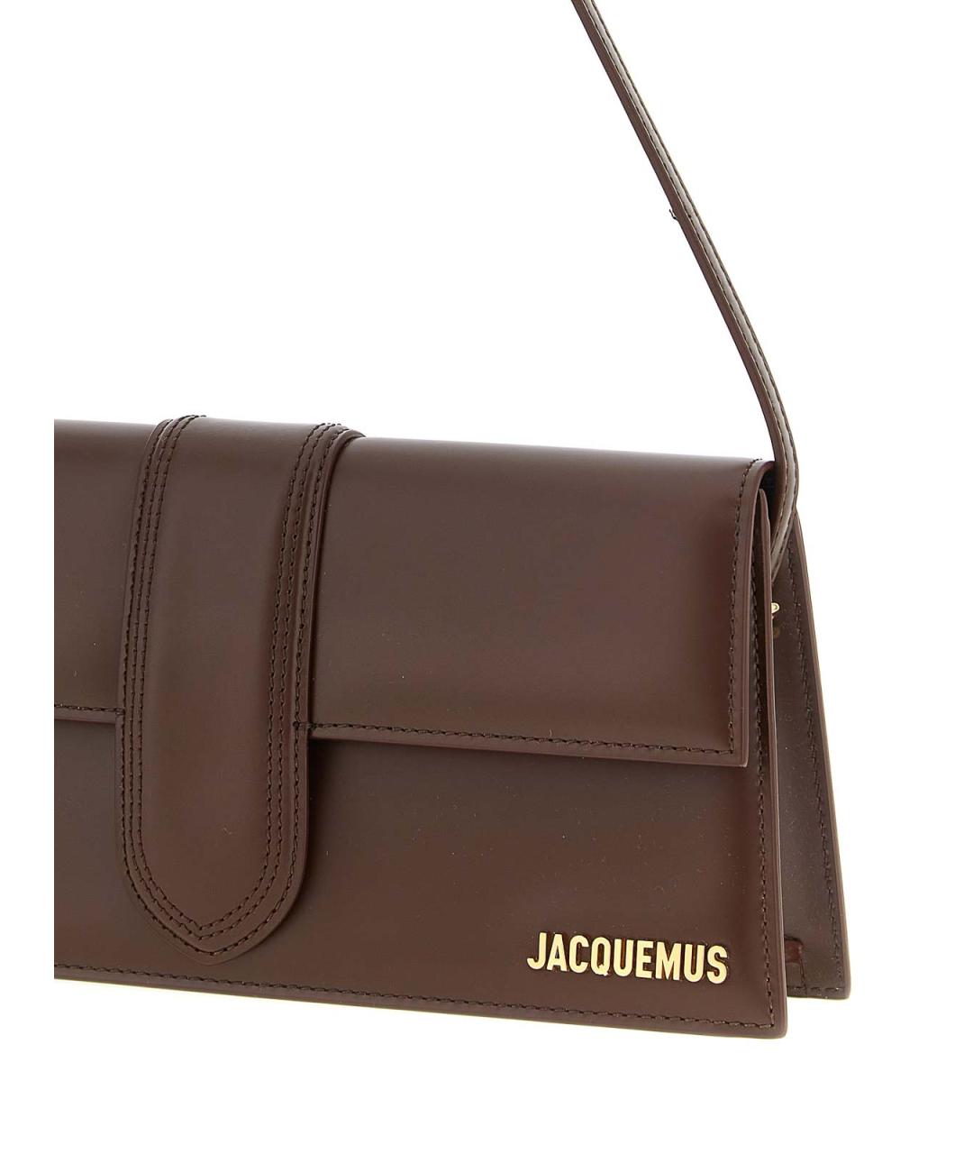 JACQUEMUS Коричневая кожаная сумка через плечо, фото 3