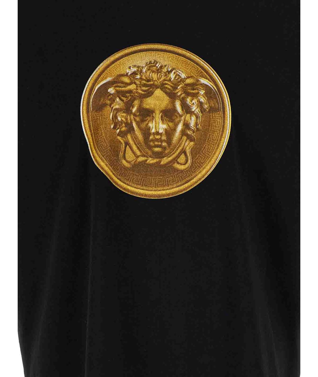 VERSACE Черная хлопковая футболка, фото 4
