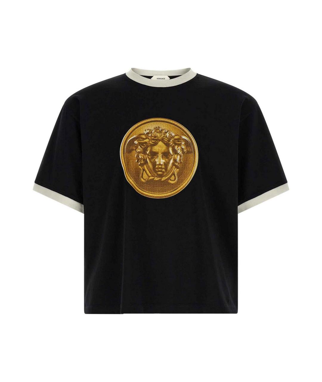 VERSACE Черная хлопковая футболка, фото 1