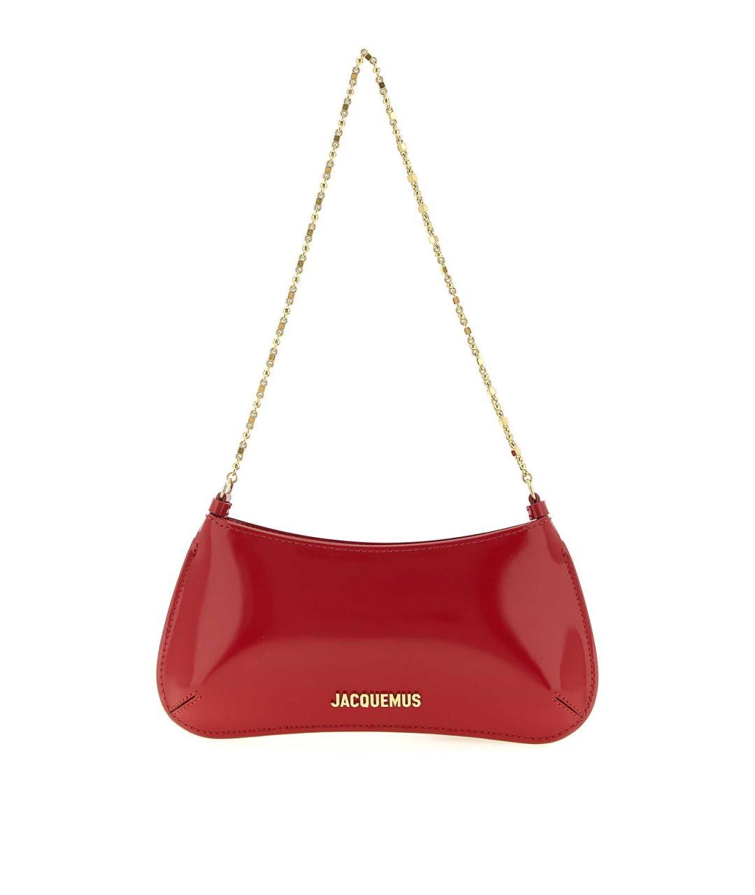 JACQUEMUS Красная кожаная сумка через плечо, фото 1