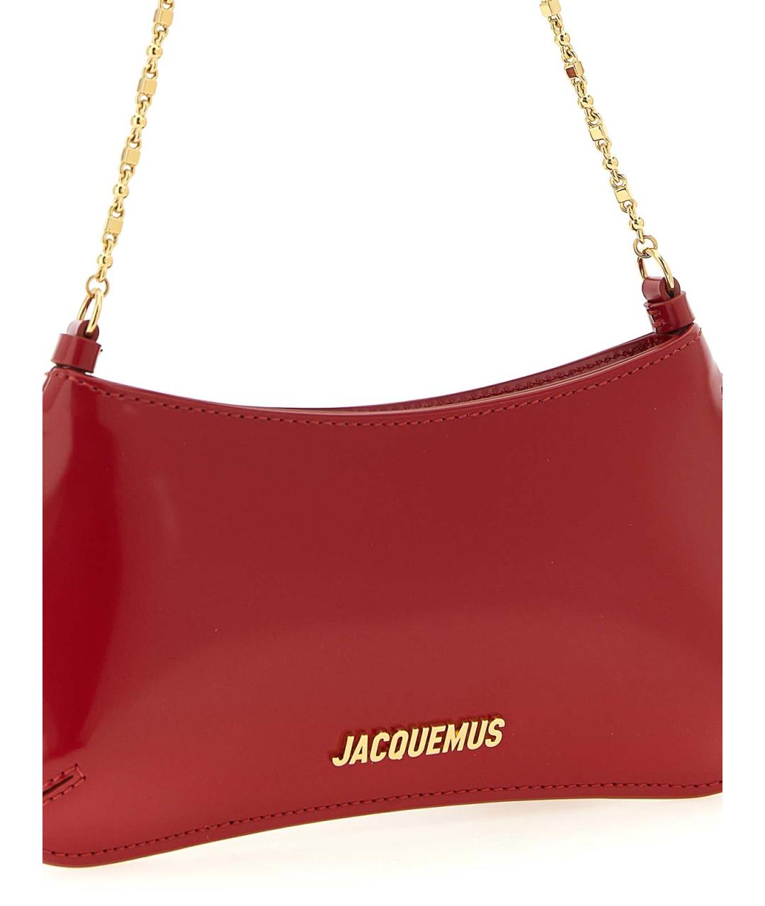 JACQUEMUS Красная кожаная сумка через плечо, фото 3