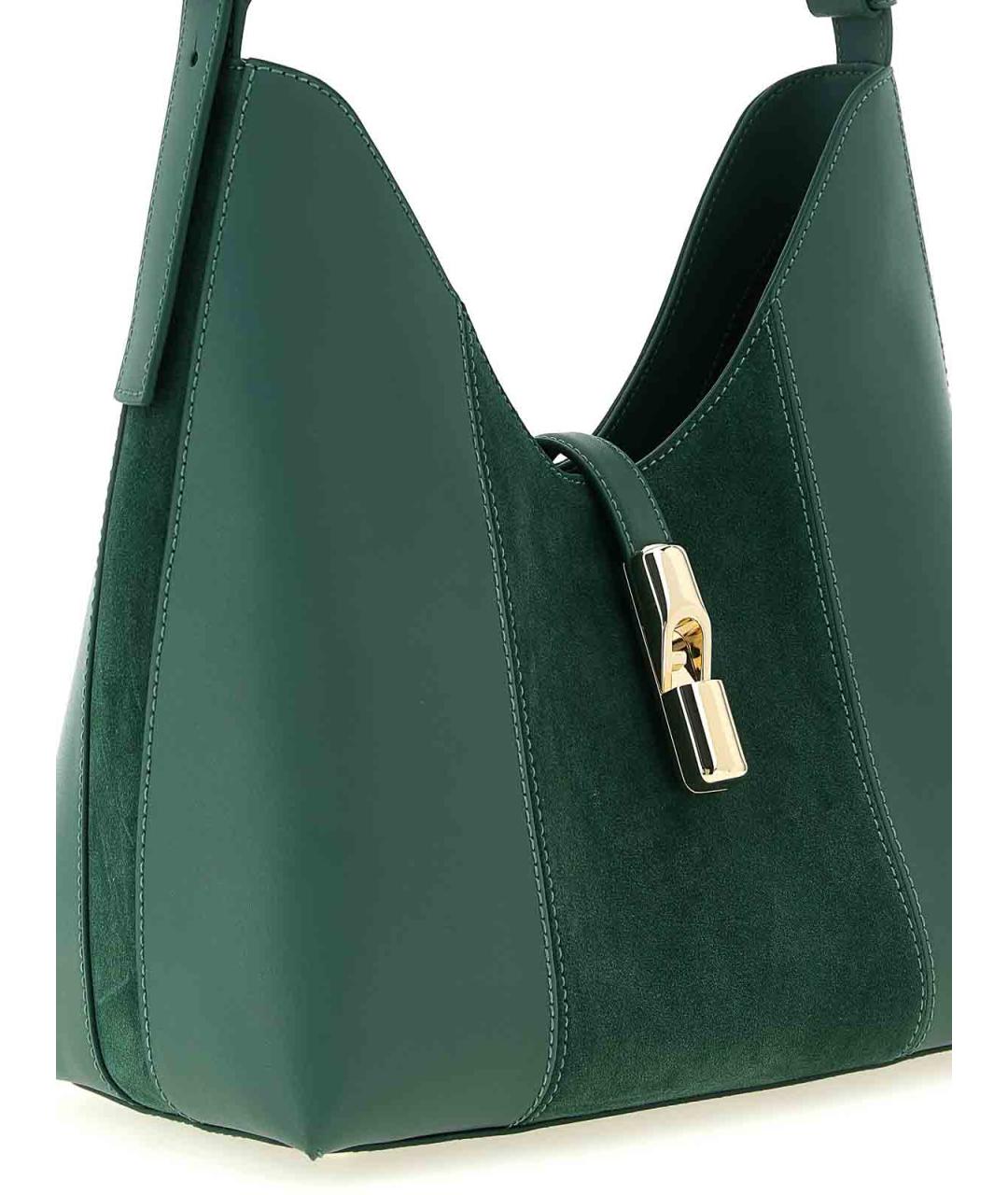 FURLA Зеленая замшевая сумка через плечо, фото 3