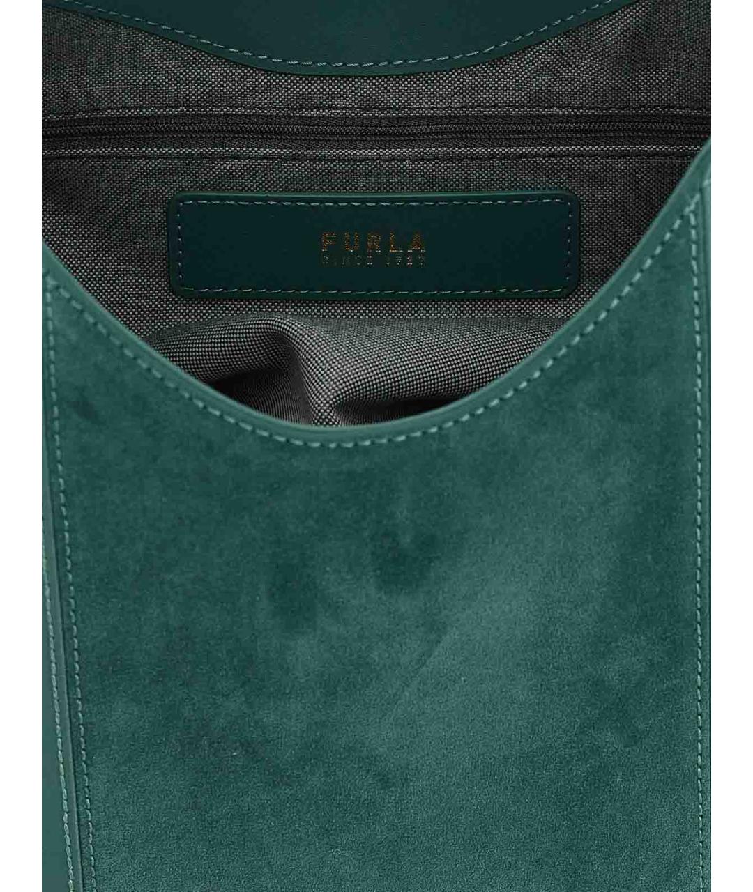 FURLA Зеленая замшевая сумка через плечо, фото 4