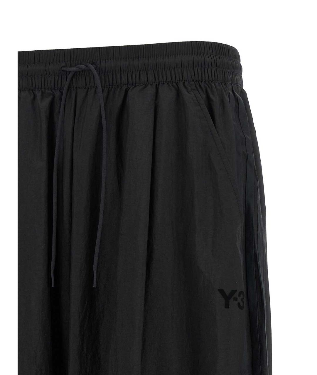Y-3 Черные полиамидовые повседневные брюки, фото 4