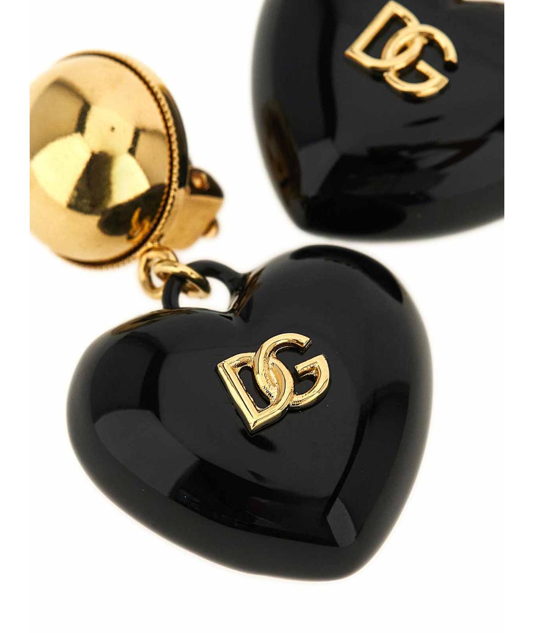 DOLCE&GABBANA Черные металлические серьги, фото 2