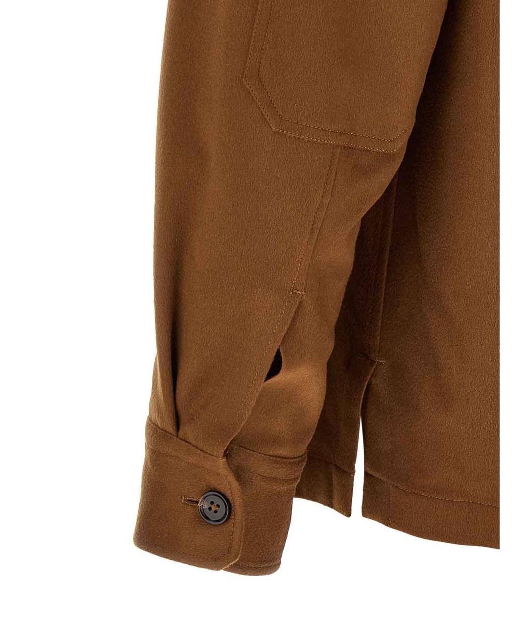 ZEGNA Коричневая кашемировая кэжуал рубашка, фото 4