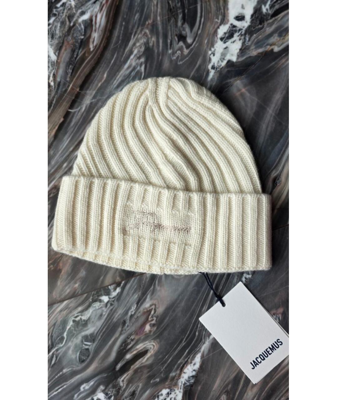 JACQUEMUS Бежевая кашемировая шапка, фото 4