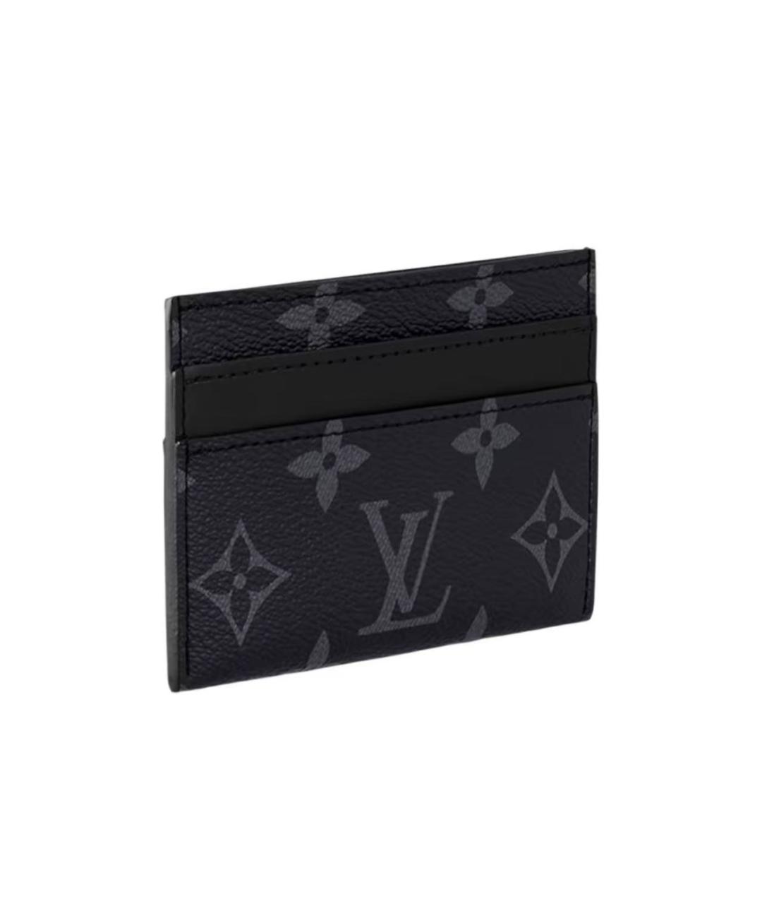 LOUIS VUITTON Черный кожаный кардхолдер, фото 2