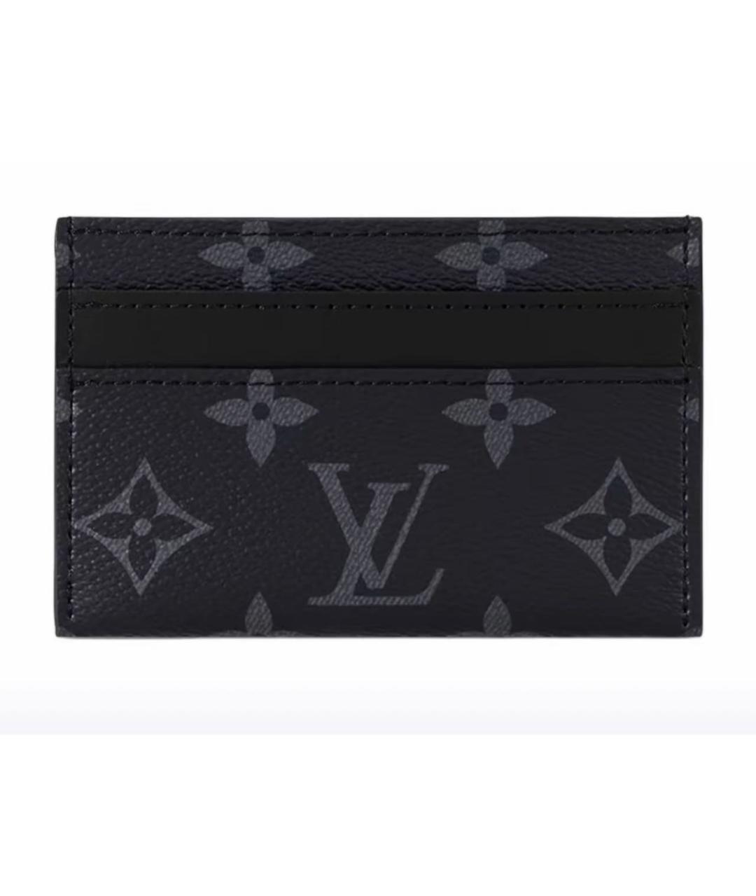 LOUIS VUITTON Черный кожаный кардхолдер, фото 6