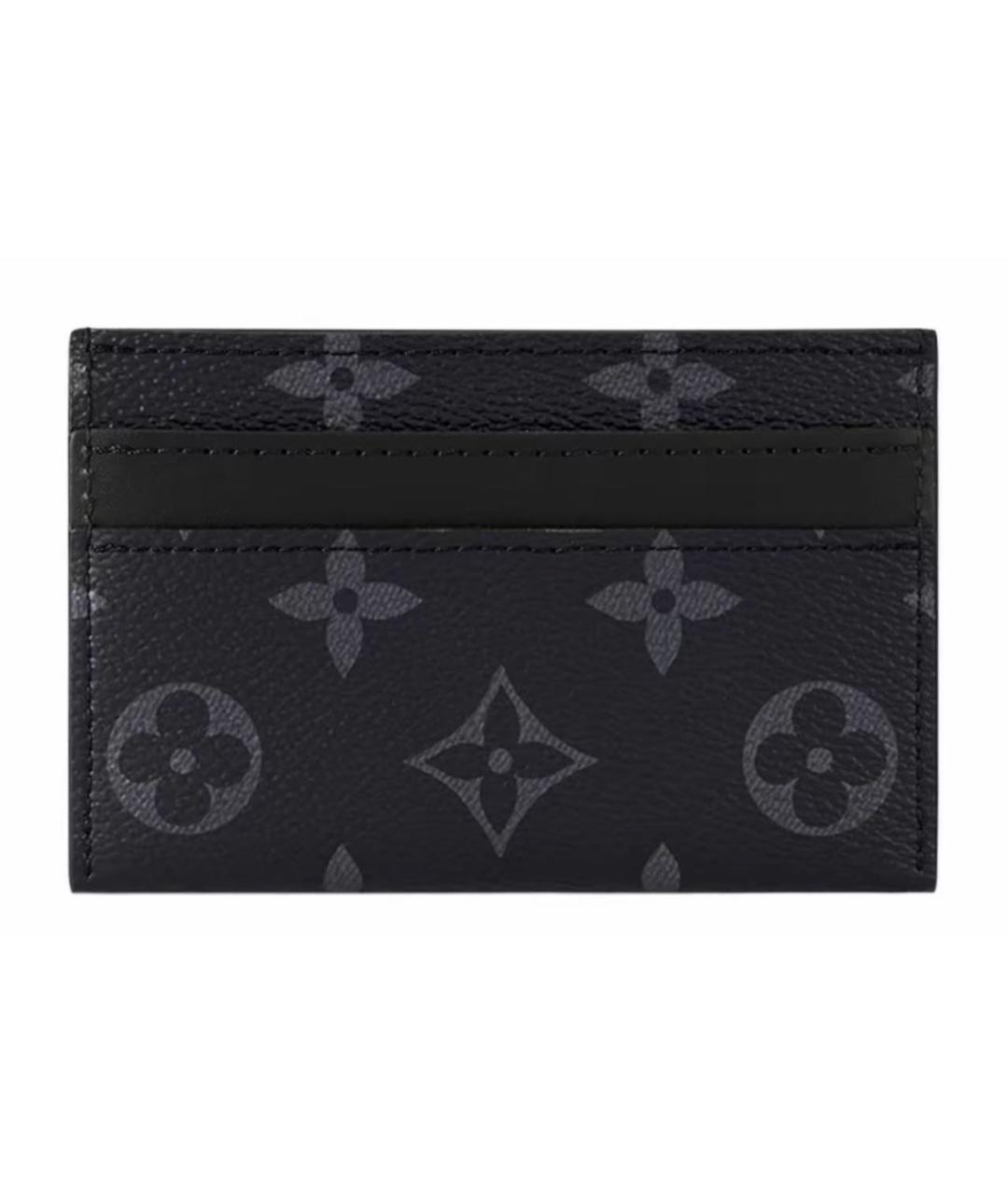 LOUIS VUITTON Черный кожаный кардхолдер, фото 3