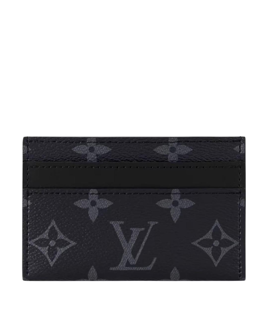 LOUIS VUITTON Черный кожаный кардхолдер, фото 1