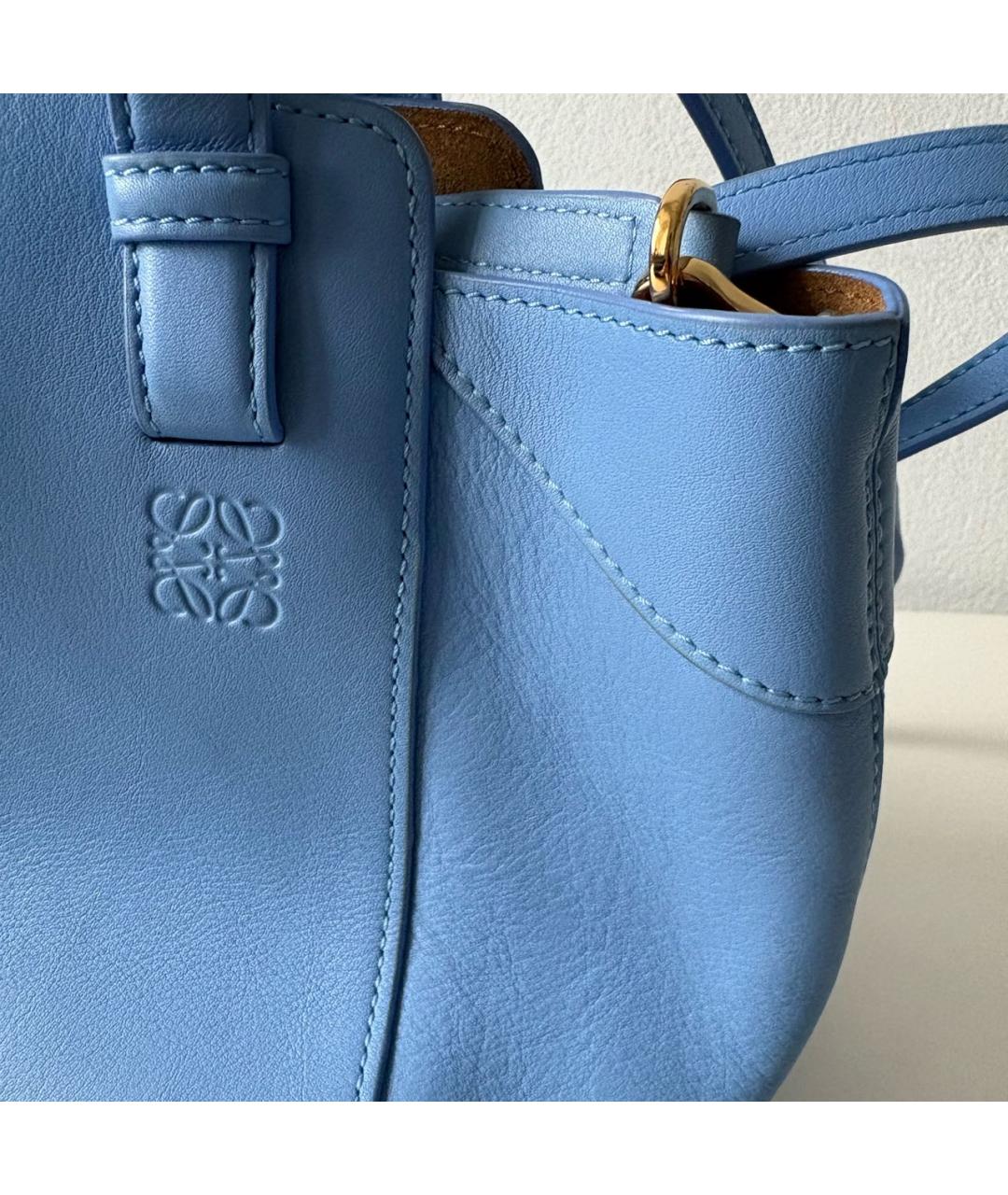 LOEWE Голубая кожаная сумка тоут, фото 8