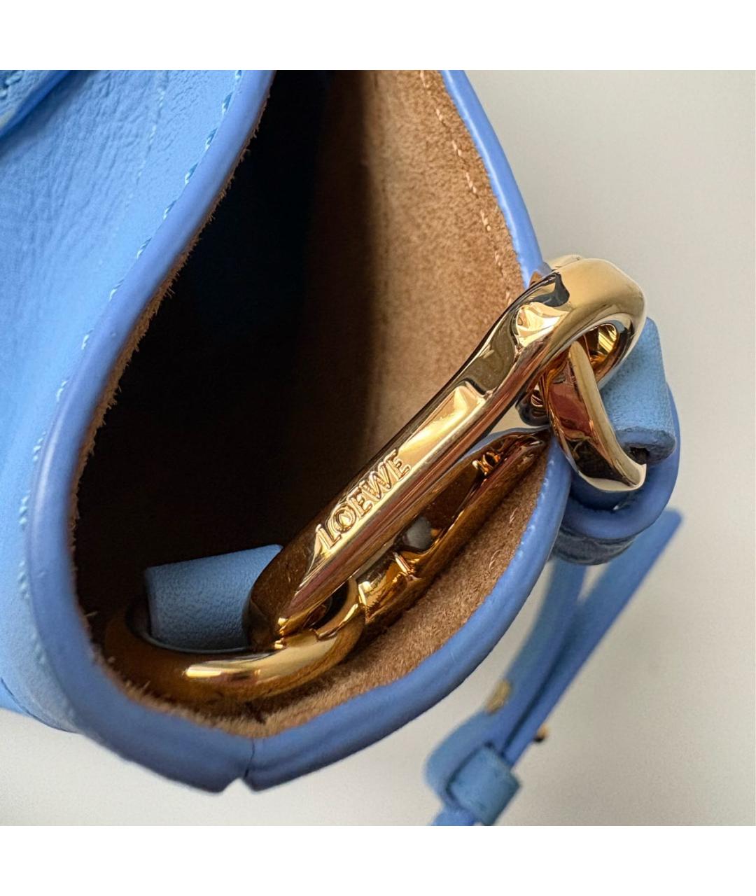 LOEWE Голубая кожаная сумка тоут, фото 7