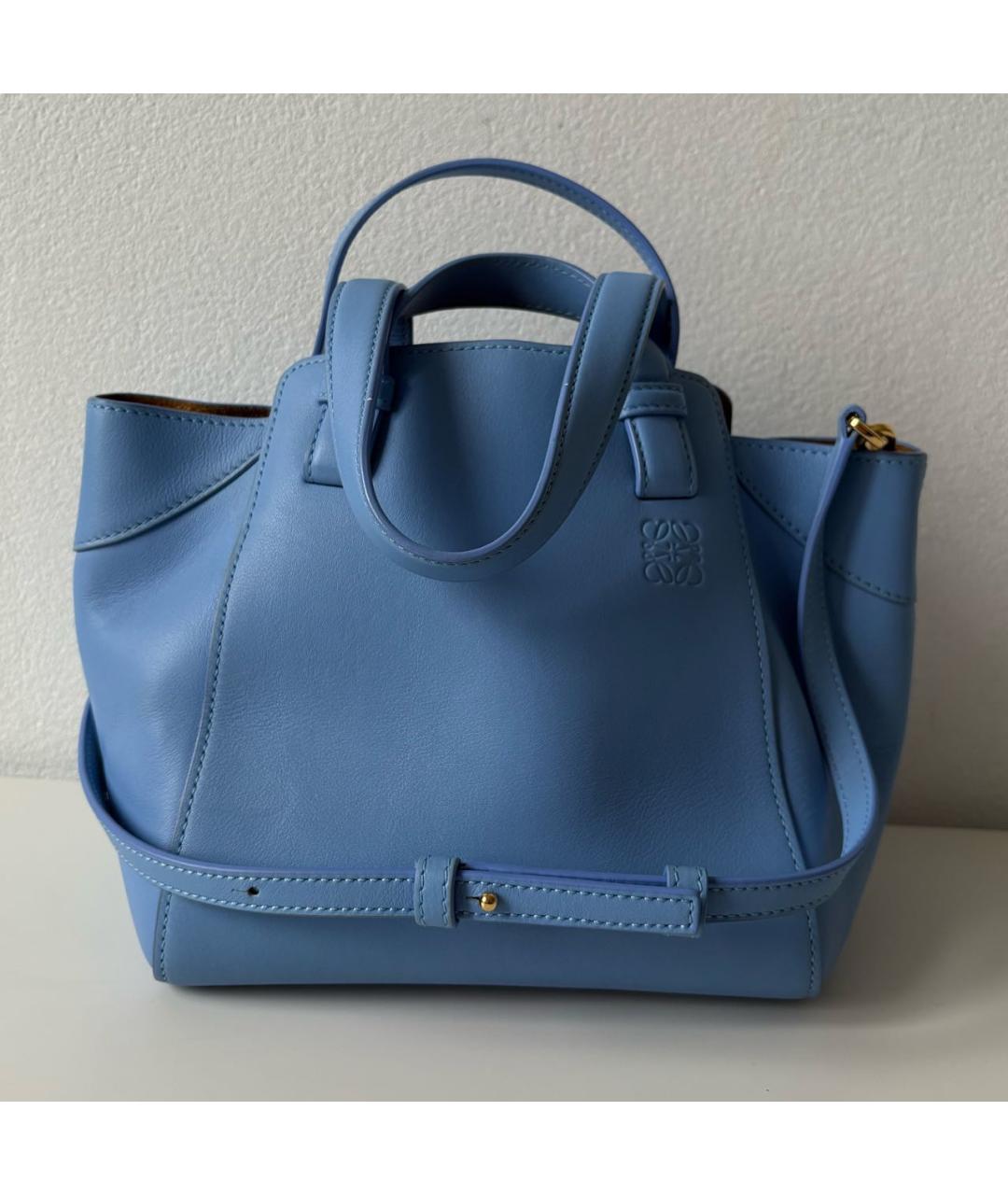 LOEWE Голубая кожаная сумка тоут, фото 9