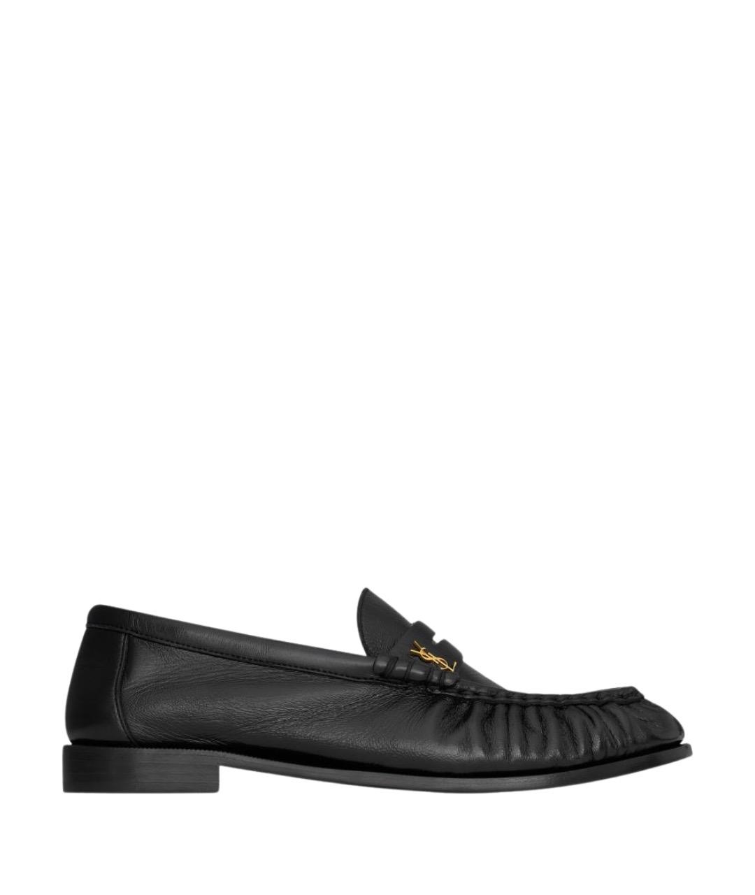 SAINT LAURENT Черные кожаные лоферы, фото 1