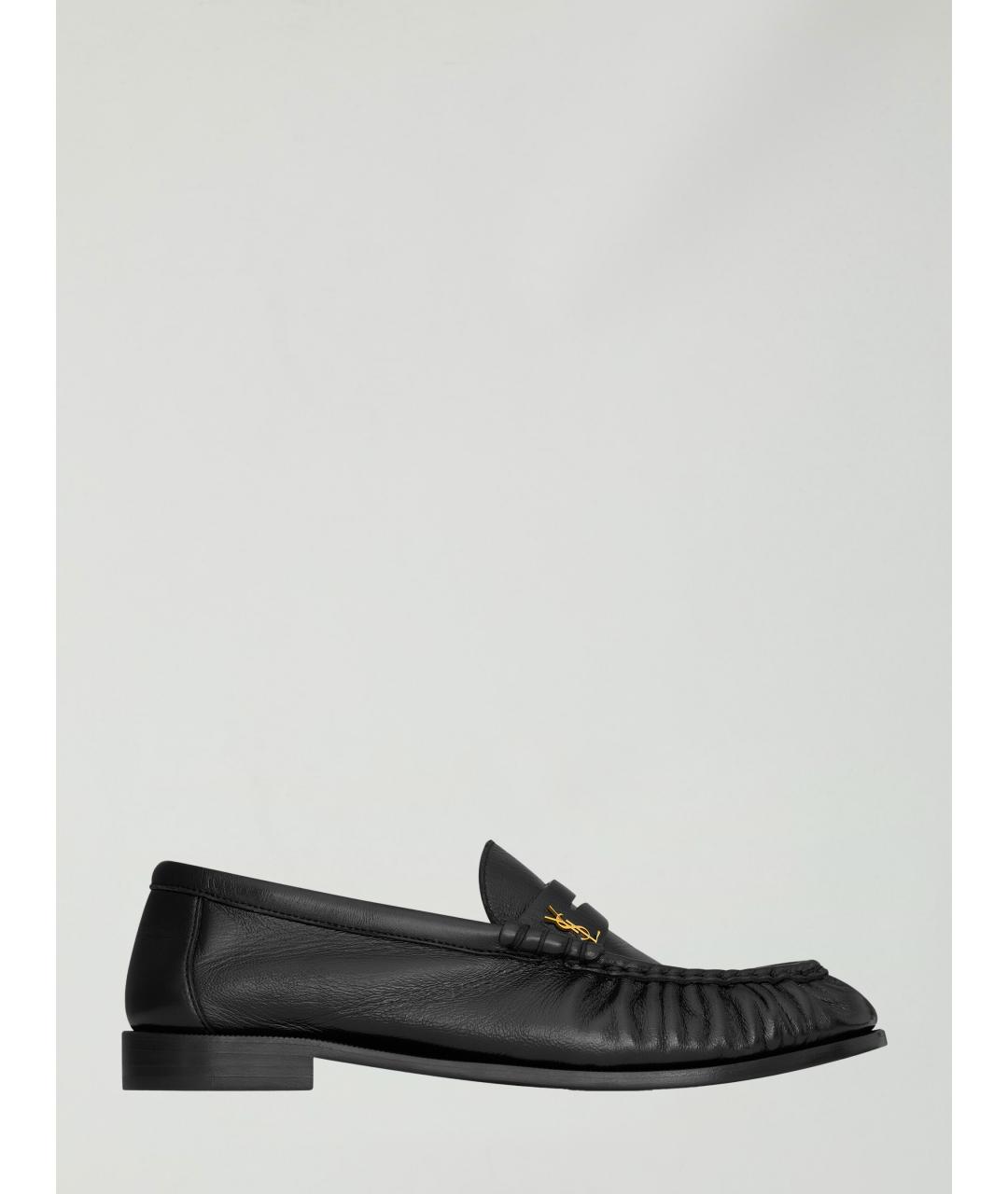 SAINT LAURENT Черные кожаные лоферы, фото 4