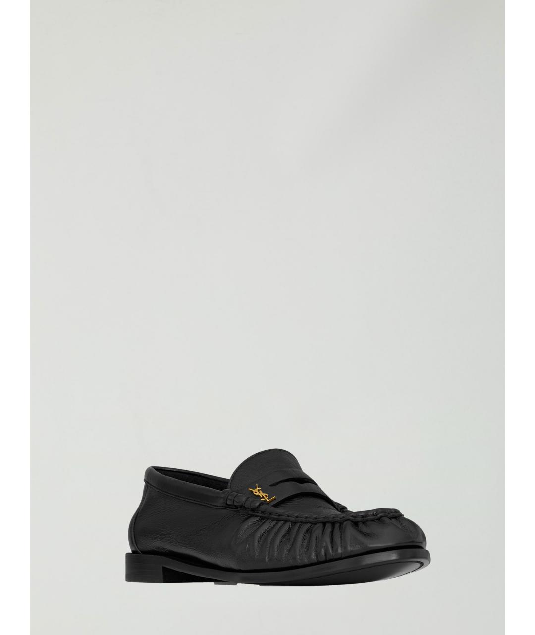 SAINT LAURENT Черные кожаные лоферы, фото 2