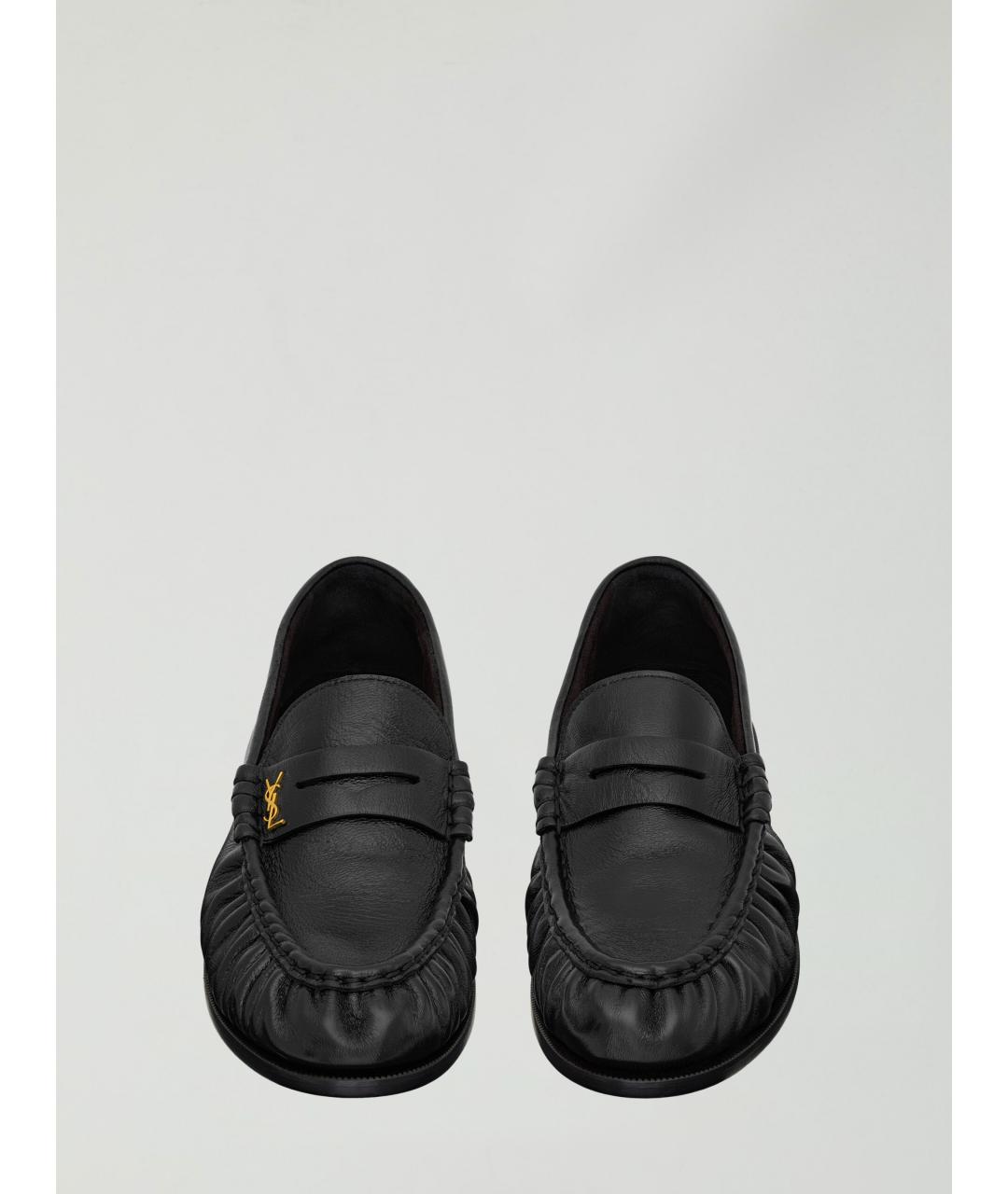 SAINT LAURENT Черные кожаные лоферы, фото 3