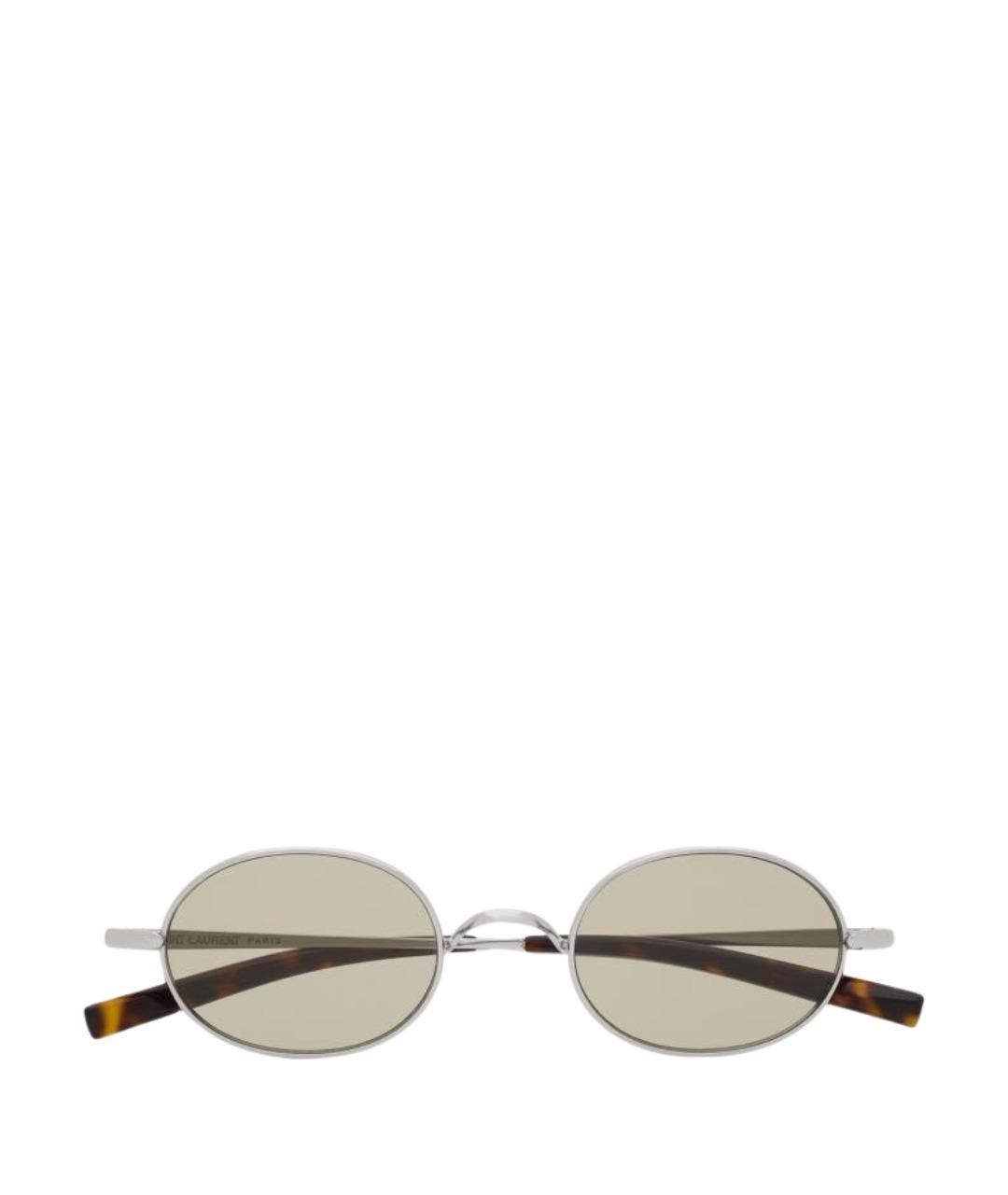 SAINT LAURENT Серебряные металлические солнцезащитные очки, фото 1