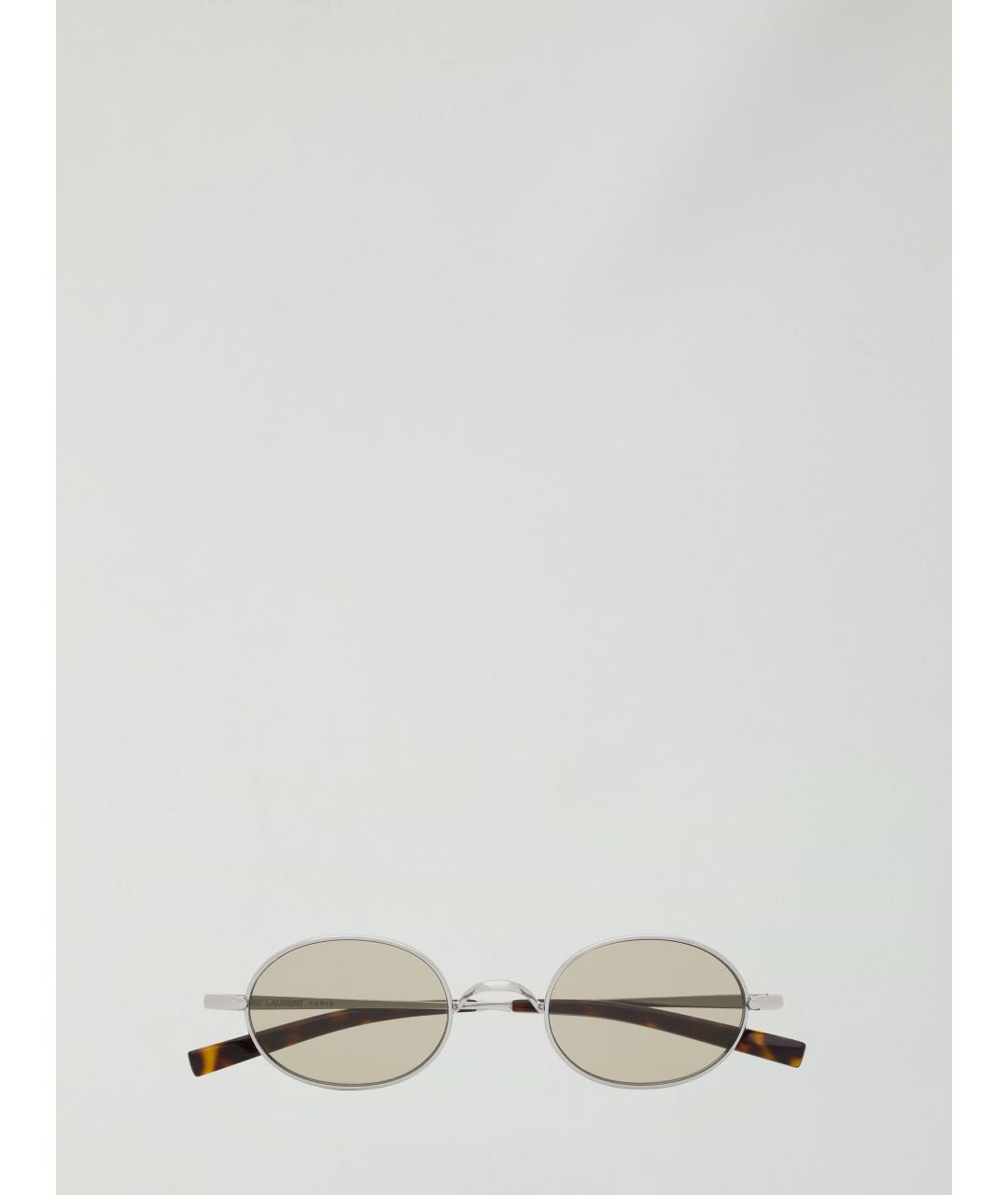 SAINT LAURENT Серебряные металлические солнцезащитные очки, фото 4