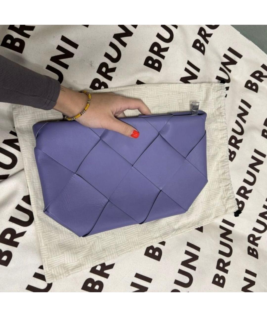 BOTTEGA VENETA Фиолетовая кожаная косметичка, фото 5